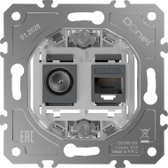 Donel D16 Механизм розетки RJ45 cat.5/ClassE-8 + TV простая 0-2400 МГц, DO36100 Donel D16 Механизм розетки RJ45 cat.5/ClassE-8 + TV простая 0-2400 МГц, DO36100